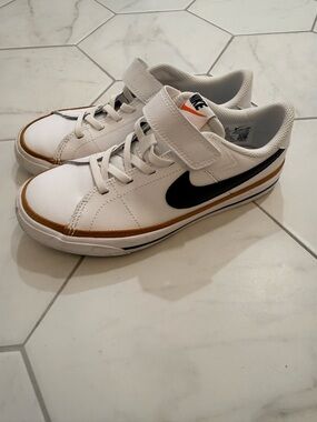 Nike Kids court legacy Sneakers with Black Swoosh and Tan Accent